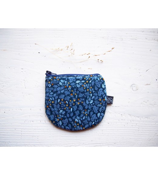 Peňaženka - jesenné listy v modrej